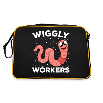 Mignon ver drôle vers de terre vers de terre - Sac Retro - noir/or - Dos