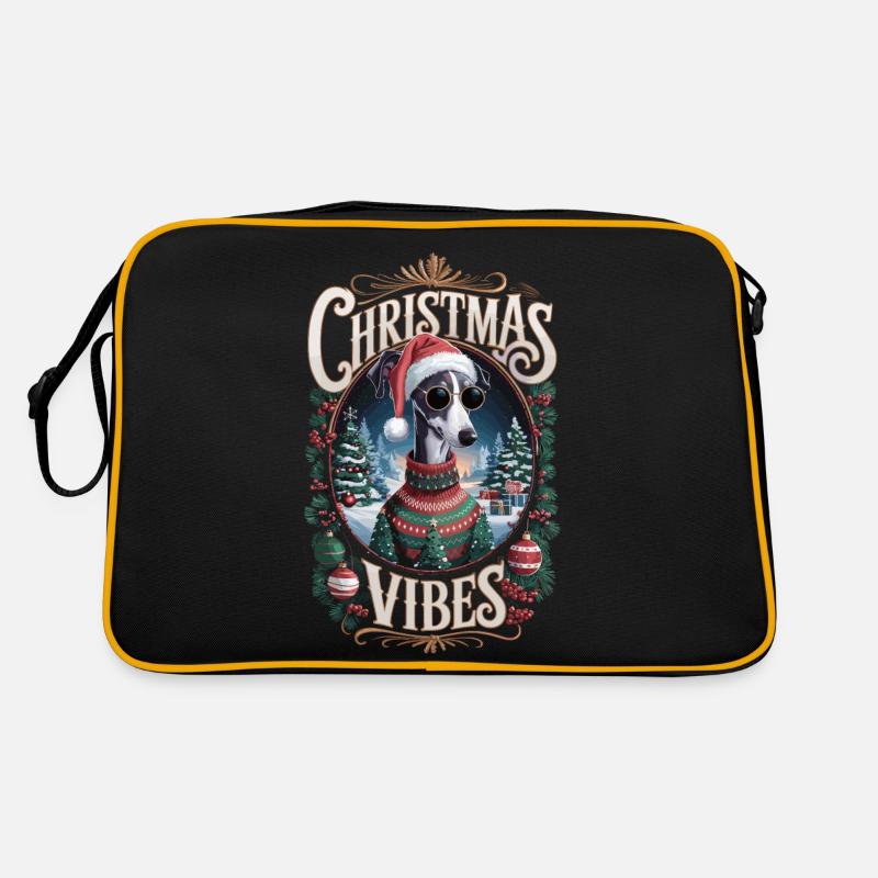 Windhund Christmas Vibes Retro Tasche