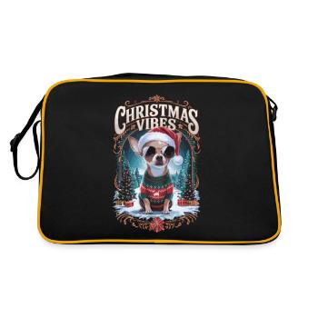 Ambiance de Noël Chihuahua - Sac Retro - noir/or - Dos