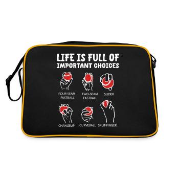 Life is full of important decisions - Retro Bag - black/gold - Back
