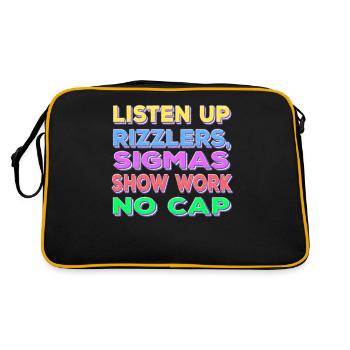 Listen Up Rizzler's Sigma's Show Work No Cap - Retro Bag - black/gold - Back
