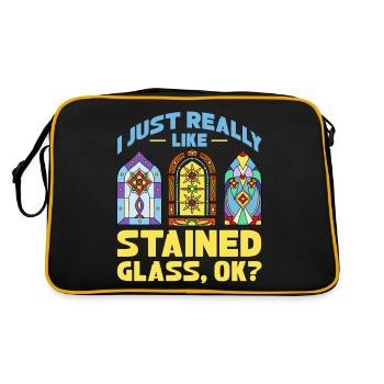 I Just Really Like Stained Glass Okay - Retro Tasche - Schwarz/Gold - Hinten