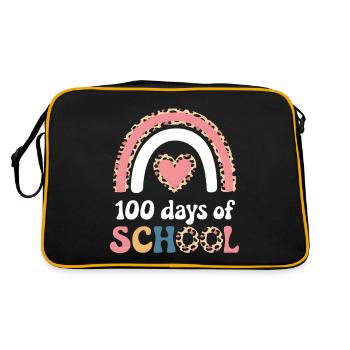 100 days at school teacher kids & boys - Retro Bag - black/gold - Back