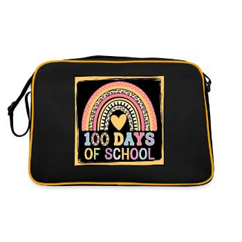 100 days at school teacher kids & boys - Retro Bag - black/gold - Back