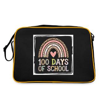 100 days at school teacher kids & boys - Retro Bag - black/gold - Back