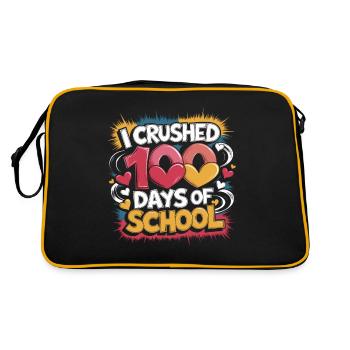 100 days at school teacher kids & boys - Retro Bag - black/gold - Back