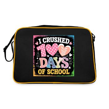 100 days at school teacher kids & boys - Retro Bag - black/gold - Back