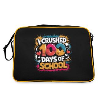 100 days at school teacher kids & boys - Retro Bag - black/gold - Back