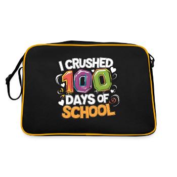 100 days at school teacher kids & boys - Retro Bag - black/gold - Back