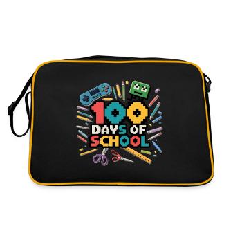 100 days at school teacher kids & boys - Retro Bag - black/gold - Back