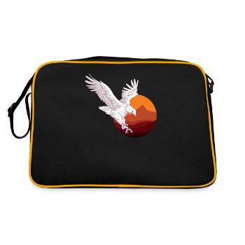 Eagle with sunset background Eagle with - Retro Bag - black/gold - Back