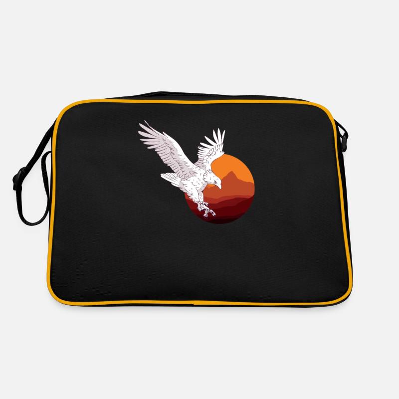 Aigle avec fond de coucher de soleil Aigle avec Sac Retro