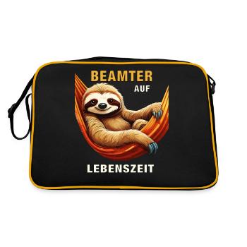 SLOTH CIVIL SERVANT FOR LIFE - Retro Bag - black/gold - Back