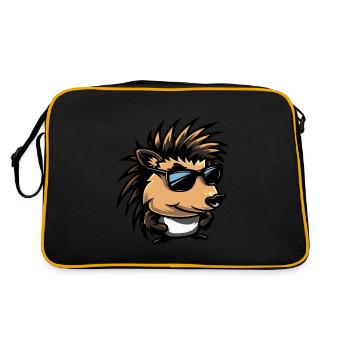 hérisson bande dessinée cool - Sac Retro - noir/or - Dos