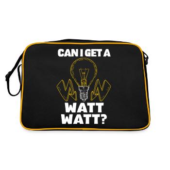 Kann Ich Ein Watt Watt Bekommen? Lustiges - Retro Tasche - Schwarz/Gold - Hinten