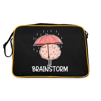 Remue-méninges Créativité Humour Cerveau Dessin animé Pluie - Sac Retro - noir/or - Dos