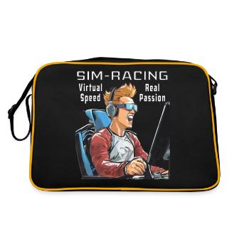 SIM RACING La vitesse virtuelle, la vraie passion - Sac Retro - noir/or - Dos