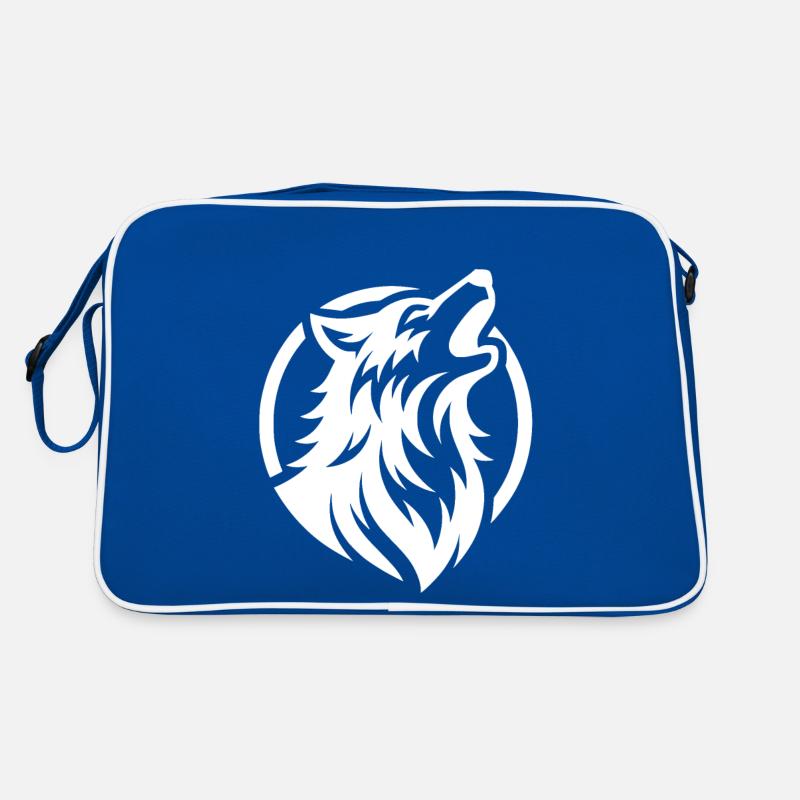 Heulender Wolf als Beschützer des Waldes Retro Tasche