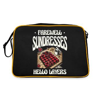 Abschiedssondresse Hallo Schichten Herbstmodie - Retro Tasche - Schwarz/Gold - Hinten