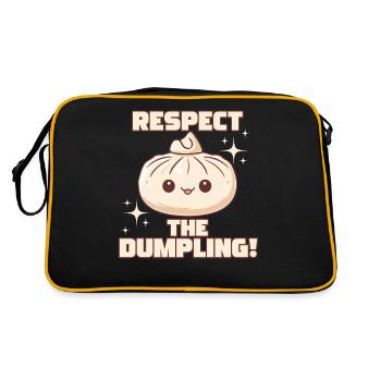 Respect The Dumpling Cute Cartoon Dumpling - Retro Bag - black/gold - Back