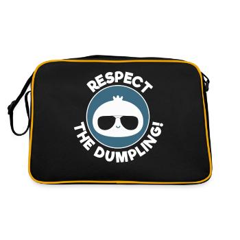 Respect The Dumpling Cool Dumpling Illustration - Retro Bag - black/gold - Back