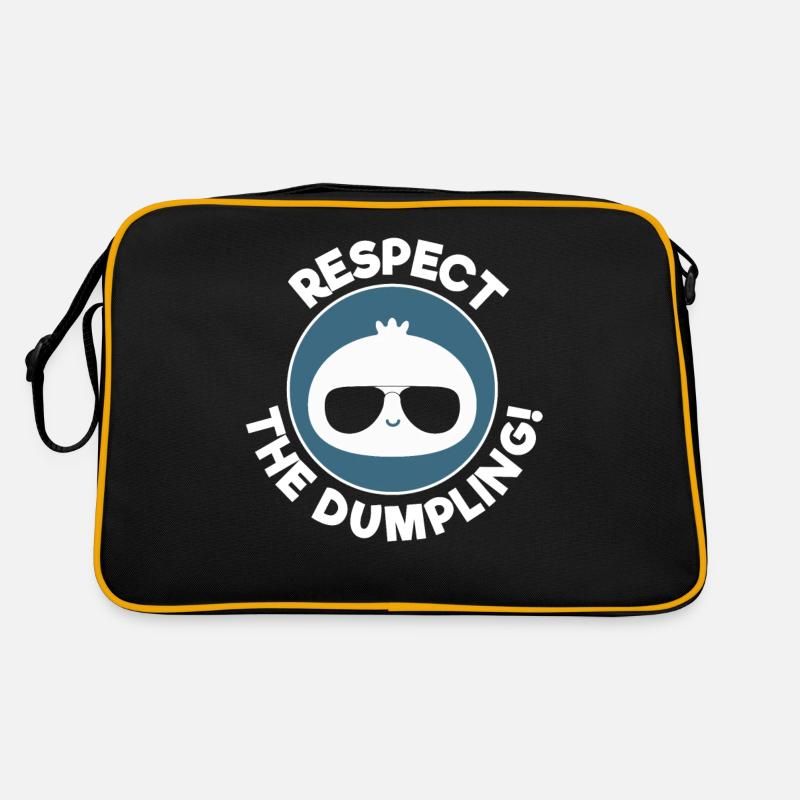 Respektiere Den Knödel Coole Dumpling Illustration Retro Tasche