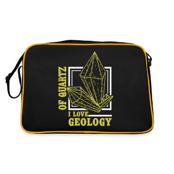 Of Quartz I Love Geology Crystals Stone - Retro Bag - black/gold - Back