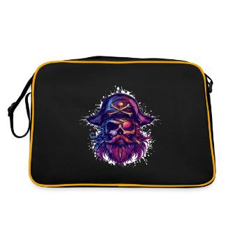 Capitaine Crâne de pirate - Sac Retro - noir/or - Dos