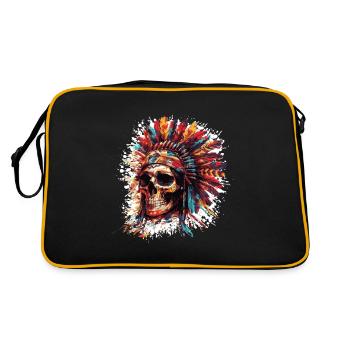 Crâne de chef indien - Sac Retro - noir/or - Dos