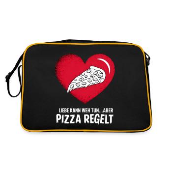 L’amour fait mal Rupture La pizza de la Saint-Valentin régule - Sac Retro - noir/or - Dos