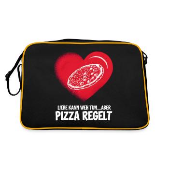L’amour fait mal Rupture La pizza de la Saint-Valentin régule - Sac Retro - noir/or - Dos