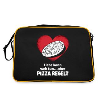 L’amour fait mal Rupture La pizza de la Saint-Valentin régule - Sac Retro - noir/or - Dos
