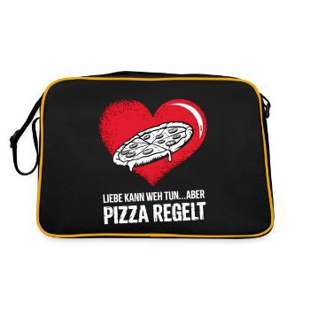 L’amour fait mal Rupture La pizza de la Saint-Valentin régule - Sac Retro - noir/or - Dos