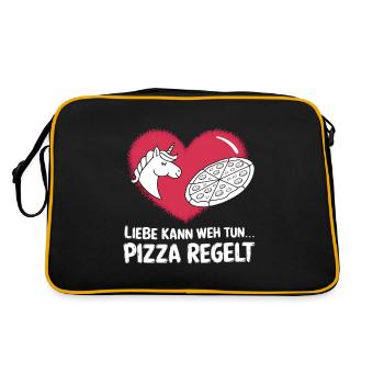 L’amour fait mal Rupture La pizza de la Saint-Valentin régule - Sac Retro - noir/or - Dos