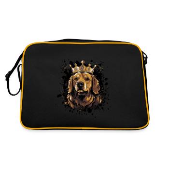 Chien Beagle Animal Couronne - Sac Retro - noir/or - Dos
