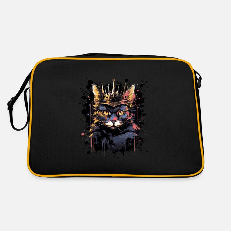 kater katze tier krone Retro Tasche