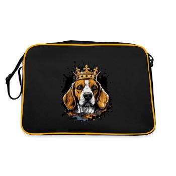 Couronne d’animal de chien Beagle - Sac Retro - noir/or - Dos