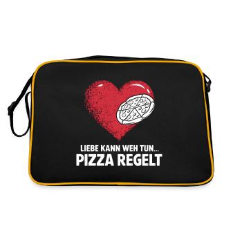 L’amour fait mal Rupture La pizza de la Saint-Valentin régule - Sac Retro - noir/or - Dos