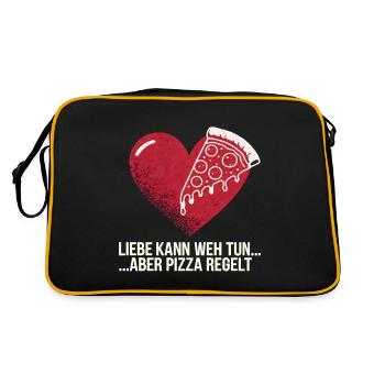 L’amour fait mal Rupture La pizza de la Saint-Valentin régule - Sac Retro - noir/or - Dos