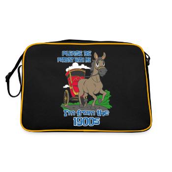 S’il vous plaît, soyez indulgent avec moi, je suis des années 1900 - Sac Retro - noir/or - Dos