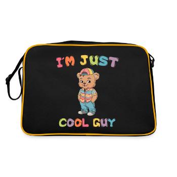 i am just cool guy Tedybär Bär - Retro Tasche - Schwarz/Gold - Hinten