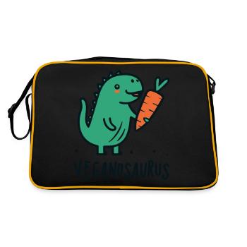 Veganosaurus Vegan Dinosaur Pun - Retro Bag - black/gold - Back