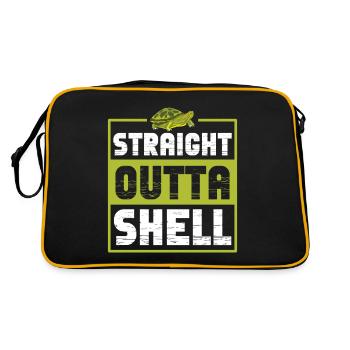 Straight Outta Shell Sea Turtle Red-Eared Slider - Retro Bag - black/gold - Back