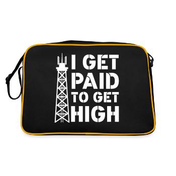 I Get Paid To Get High Transmission Tower Climber - Retro Bag - black/gold - Back