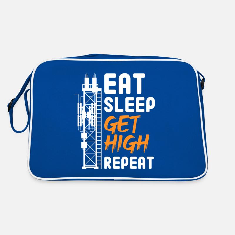 Eat Sleep Get High Repeat Tower Technician Retro Tasche