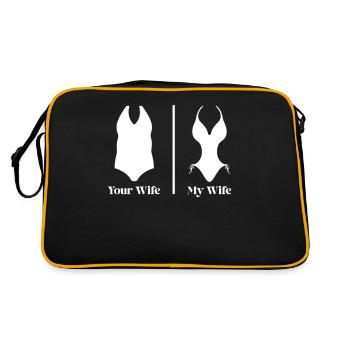Représentation humoristique épouse comparaison - Sac Retro - noir/or - Dos