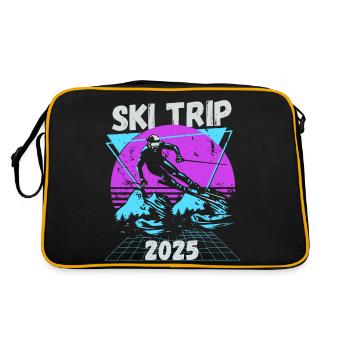 Ski Trip 2025 - Matching Family Snow Skiing - Retro Bag - black/gold - Back