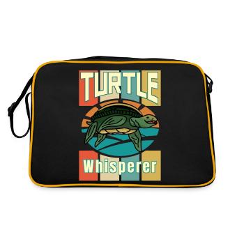 Tortue Chuchotant, Amoureux des animaux, Tortue - Sac Retro - noir/or - Dos