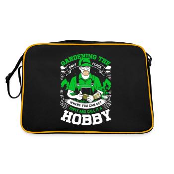Gardening: The only place where you can get dirty - Retro Bag - black/gold - Back