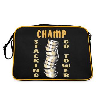 CUP STACKING CHAMP GO TOWER - Retro Tasche - Schwarz/Gold - Hinten